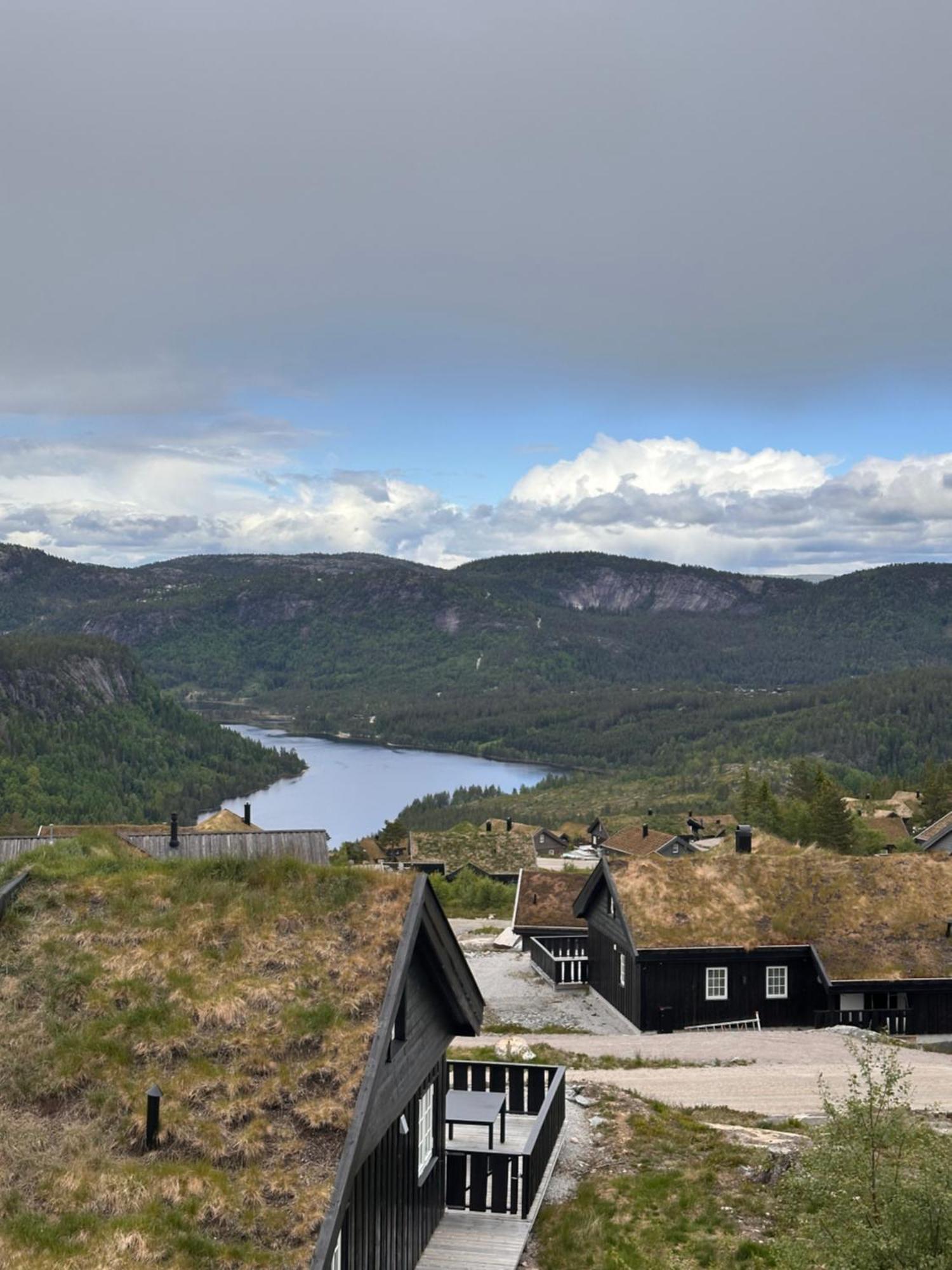 Modern Northern Lights Cabin Drangedal Ngoại thất bức ảnh